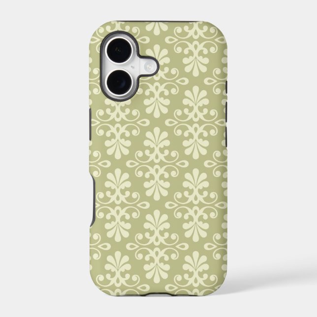 Floral damask wallpaper iphone case (Back)