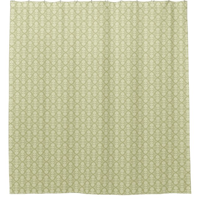 Floral damask wallpaper shower curtain (Front)