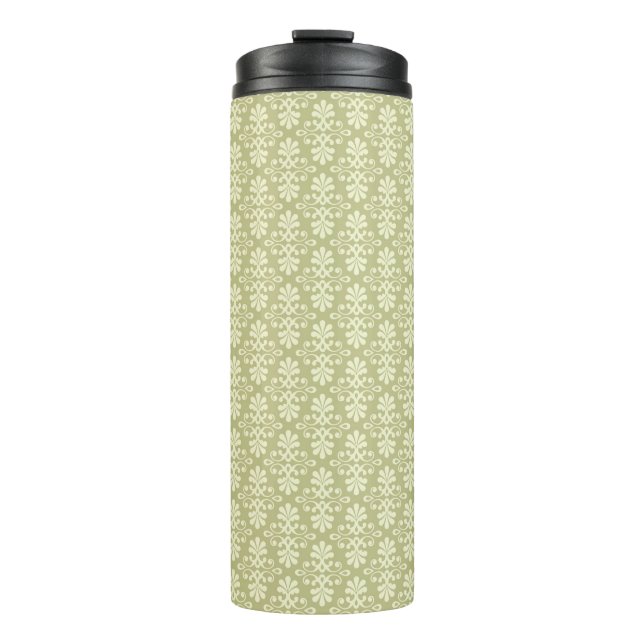 Floral damask wallpaper thermal tumbler (Front)