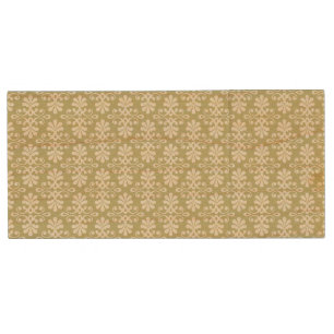 Floral damask wallpaper wood flash drive
