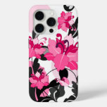 Floral Damasks on Circles background iPhone 15 Pro Case
