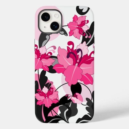Floral Damasks on Circles background Case_Mate iPhone 14 Plus Case