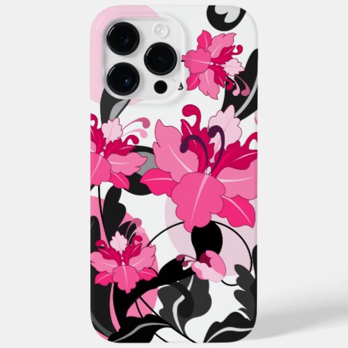 Floral Damasks on Circles background Case_Mate iPhone 14 Pro Max Case