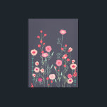 Floral Dark Boho Canvas Print<br><div class="desc">Modern Bohemian botancial art.
Pretty boho loose pink floral painting on a dark gray background.
Inspired by wild flowers seen growing in Plymouth.  Original art by Nic Squirrell.</div>