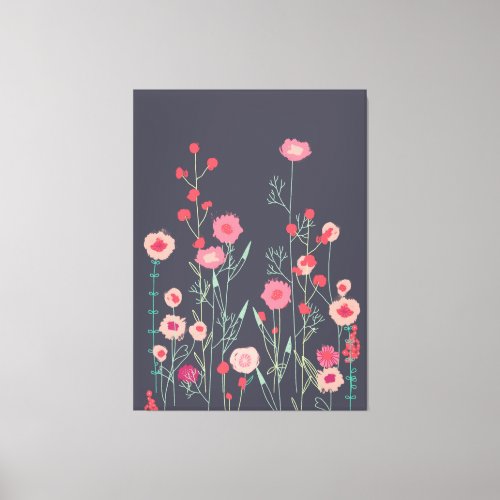 Floral Dark Boho Canvas Print