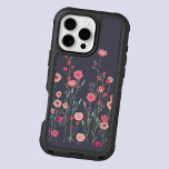 Floral Dark Boho iPhone 13 Case<br><div class="desc">Modern Bohemian painting of wild flowers seen growing by a wall in Plymouth. 
Pretty boho loose pink floral painting on a dark gray background.  Original art by Nic Squirrell.</div>