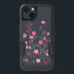 Floral Dark Boho iPhone 13 Case<br><div class="desc">Modern Bohemian painting of wild flowers seen growing by a wall in Plymouth. 
Pretty boho loose pink floral painting on a dark gray background.  Original art by Nic Squirrell.</div>