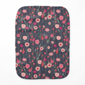 Floral Dark Pattern Baby Burp Cloth