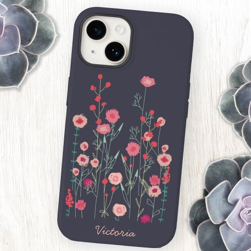 Floral Dark Personalized Case_Mate iPhone 14 Case