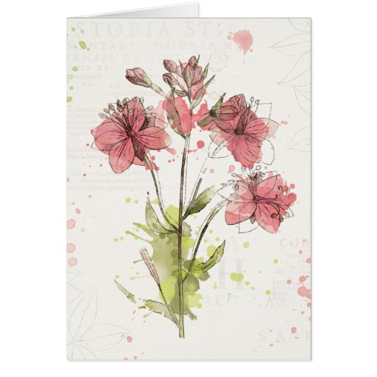 Floral Dark Pink Splash Cards (Front)