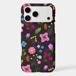 Floral Dark Purple Pink Flowers iPhone 17 Pro Max Case