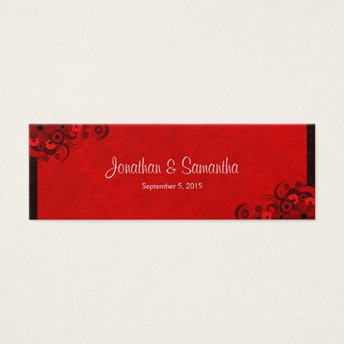Floral Dark Red Floral Gothic Wedding Favor Tags