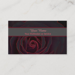 Floral dark rose neon pop-art business card