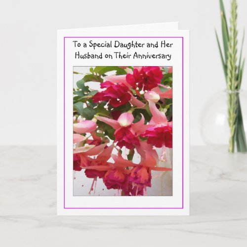 Floral Daughter And Husband Anniversary Card