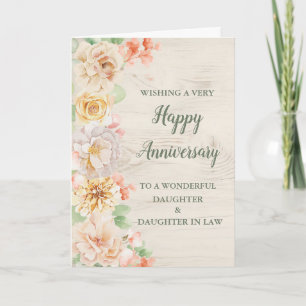 Floral Daughter & Daughter in Law Anniversary Card