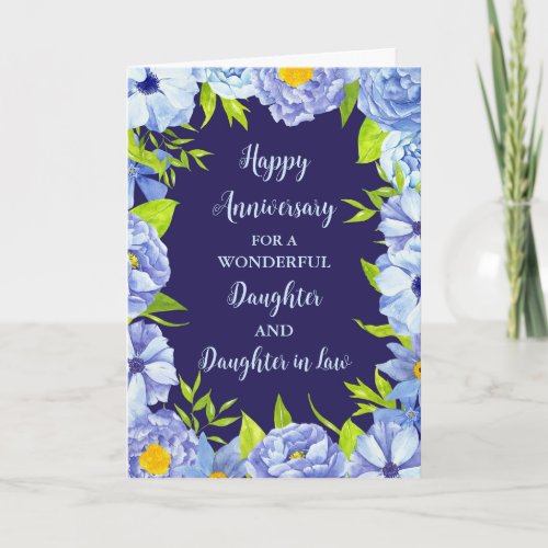 Floral Daughter  Daughter in Law Anniversary Card