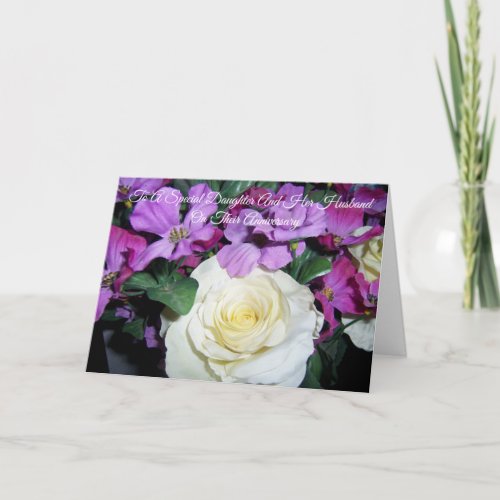 Floral Daughter Husband Personalised Anniversary Card