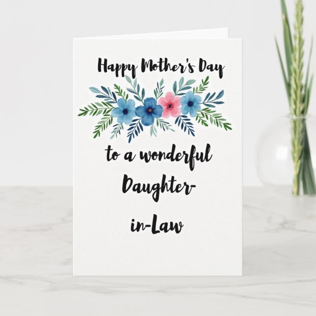 Floral Daughter In Law Card (Front)