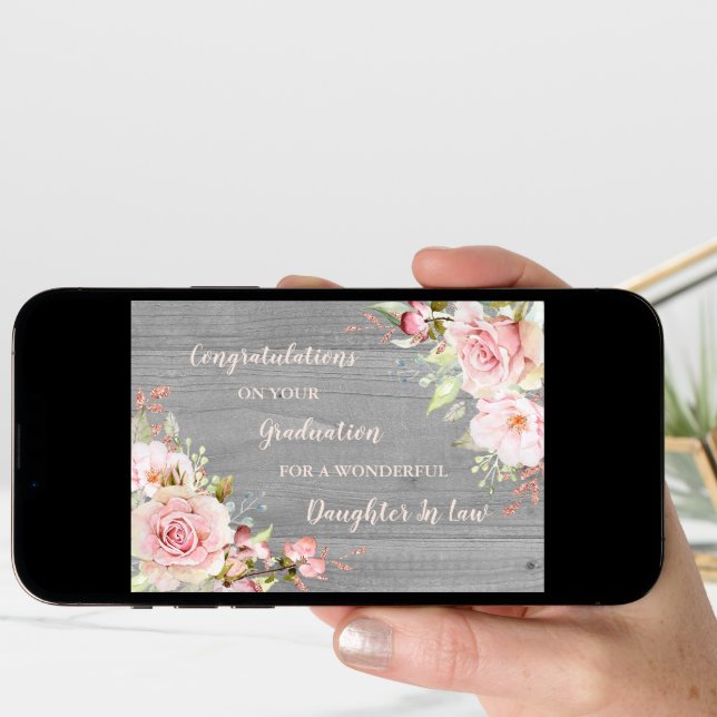 Floral Daughter In Law Graduation Card (Front Digital)