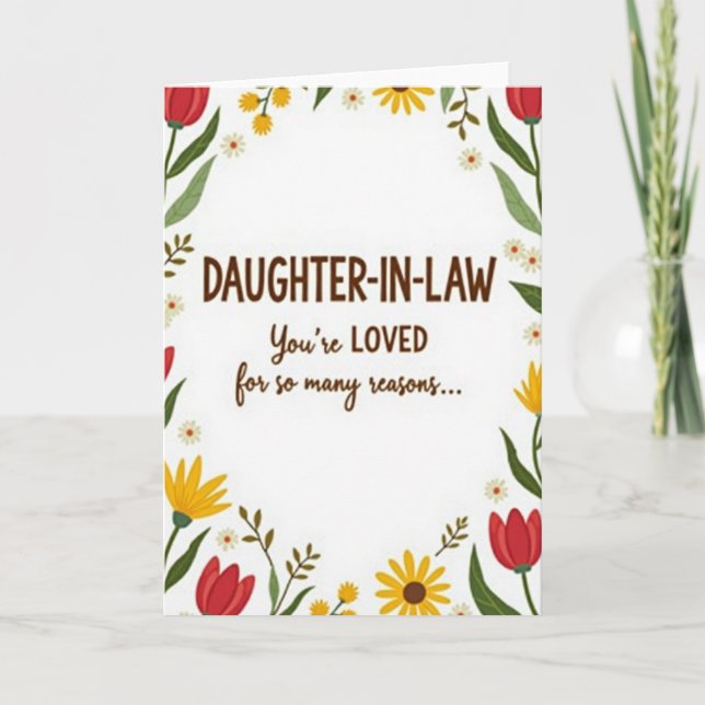 Floral Daughter In Law Love Card (Front)
