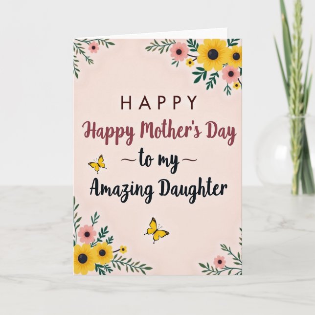 Floral Daughter Tribute Card (Front)