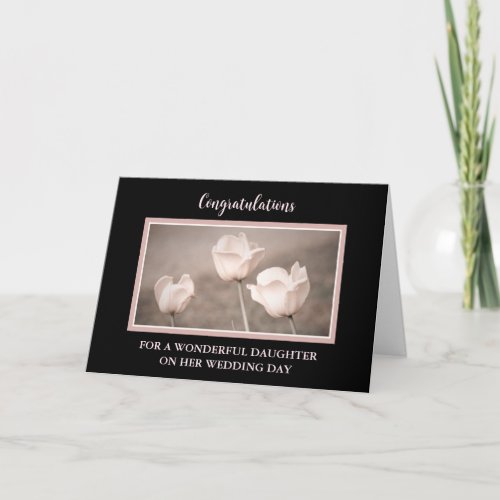 Floral Daughter Wedding Day Congratulations Card