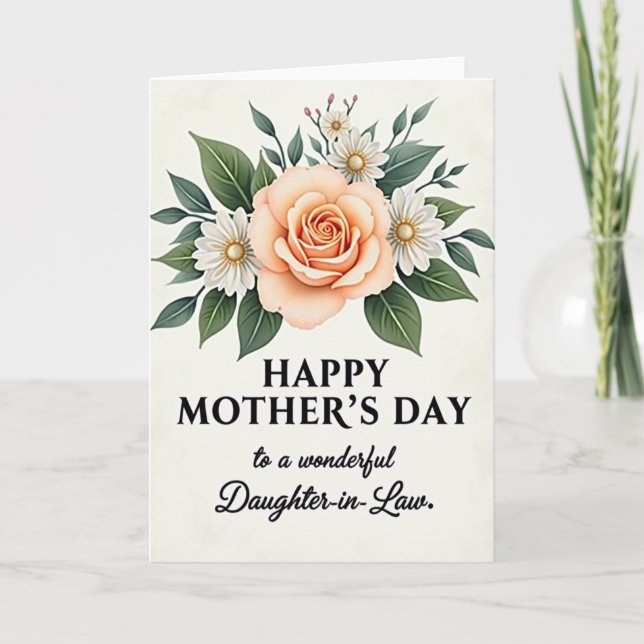 Floral Daughterinlaw Mothers Card (Front)