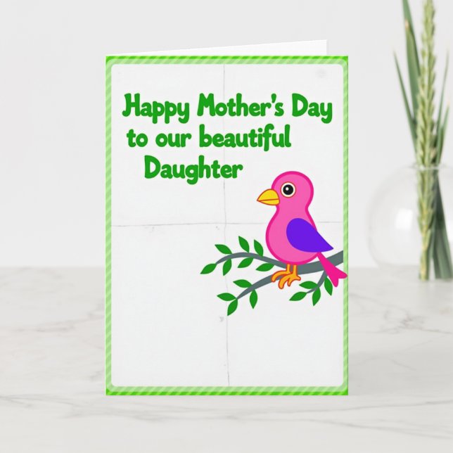 Floral Daughters Day Message Card (Front)