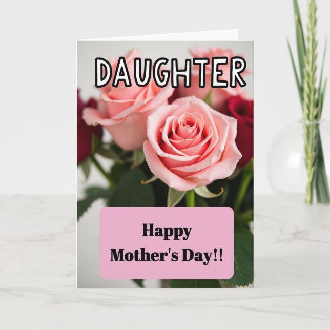 Floral Daughters Day Wish Card (Front)