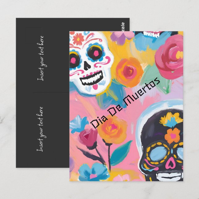 Floral Day of the Dead Delight Postcard (Front/Back)