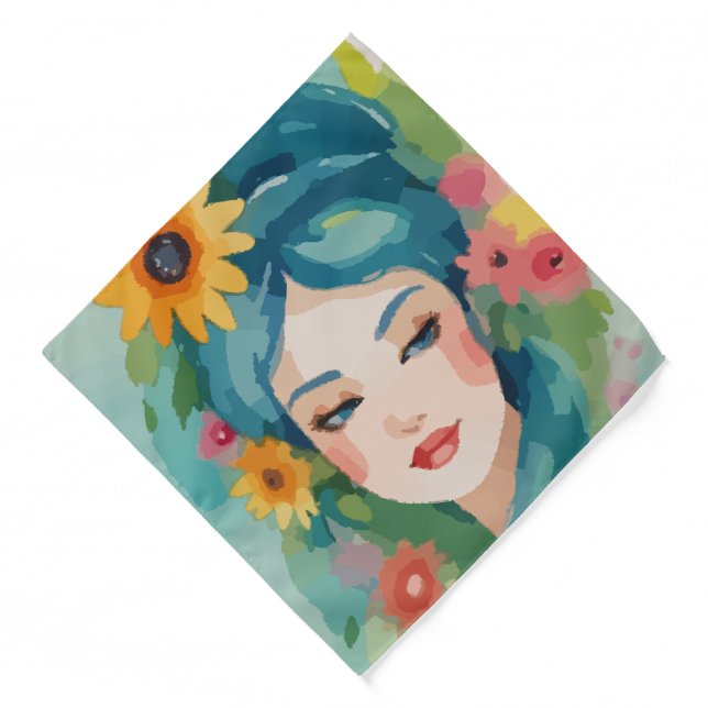 Floral Daydream Portrait Bandana (Front)