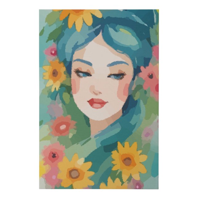 Floral Daydream Portrait Faux Canvas Print (Front)