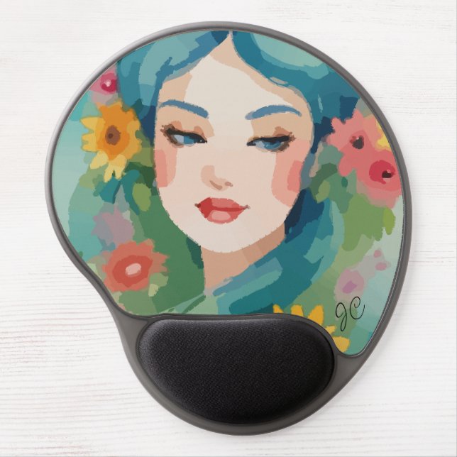Floral Daydream Portrait Gel Mouse Pad (Front)
