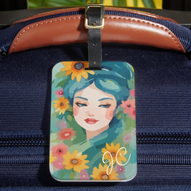 Floral Daydream Portrait Luggage Tag (Front Insitu 2)