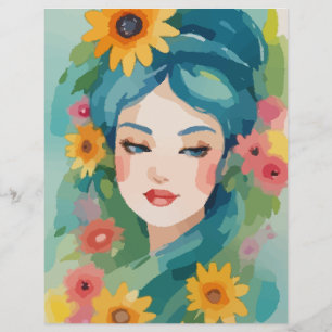 Floral Daydream Portrait Scrapbook Paper