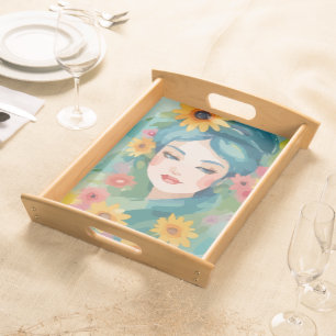 Floral Daydream Portrait Serving Tray