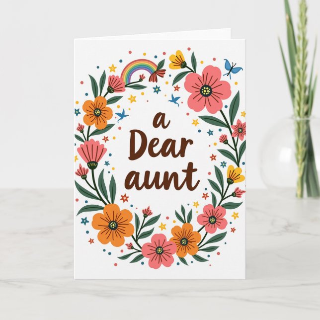 Floral Dear Aunt Day Card (Front)