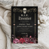 Skull RIP 20s Death to my Youth 30th Birthday Invitation