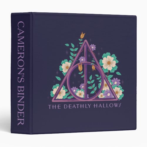 Floral Deathly Hallows Graphic 3 Ring Binder
