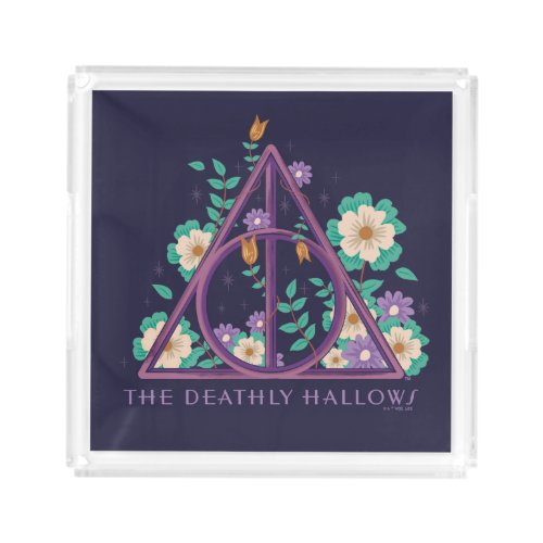 Floral Deathly Hallows Graphic Acrylic Tray