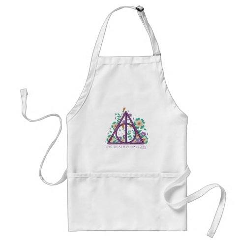 Floral Deathly Hallows Graphic Adult Apron