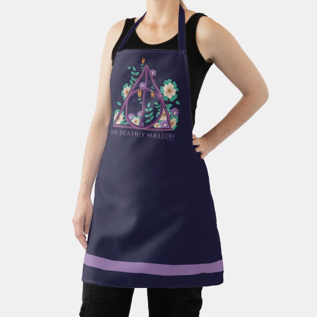 Floral Deathly Hallows Graphic Apron (Insitu)