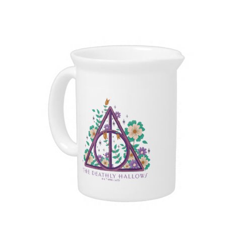 Floral Deathly Hallows Graphic Beverage Pitcher