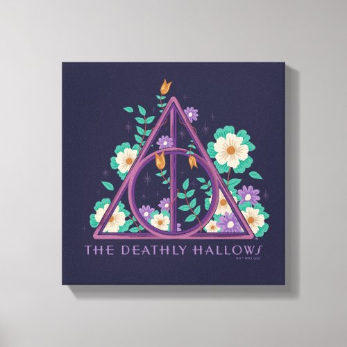 Floral Deathly Hallows Graphic Canvas Print