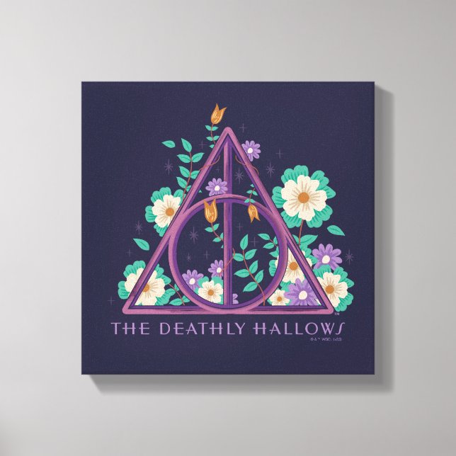 Floral Deathly Hallows Graphic Canvas Print (Front)