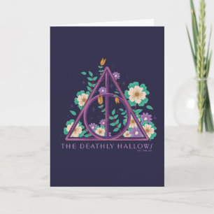 Floral Deathly Hallows Graphic Card