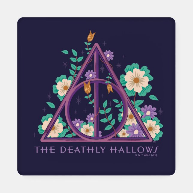Floral Deathly Hallows Graphic Coaster Set (Single)