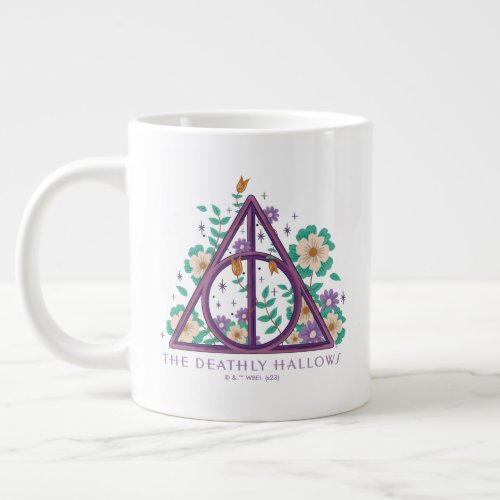 Floral Deathly Hallows Graphic Giant Coffee Mug