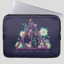 Floral Deathly Hallows Graphic Laptop Sleeve