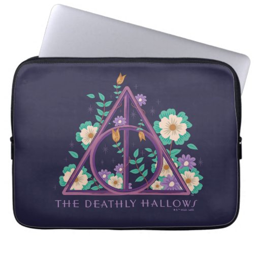 Floral Deathly Hallows Graphic Laptop Sleeve